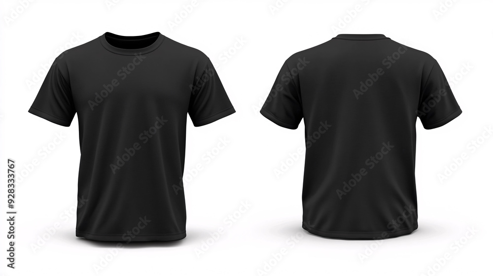 Set Mockup of a t-shirt 3D rendering, with a round neck, universal clothing for women, men, isolated on background. Template of fashion clothes for branding, place for design Set Mockup of a t-shirt 3D rendering, with a round neck, universal clothing for women, men, isolated on background. Template of fashion clothes for branding, place for design