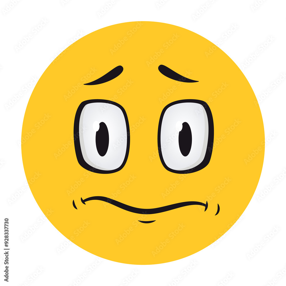 Fototapeta premium Cartoon faces. Funny face expressions, caricature emotions. Cute character with expressive eyes and mouth, smiley emoticon happy tongue emoticon