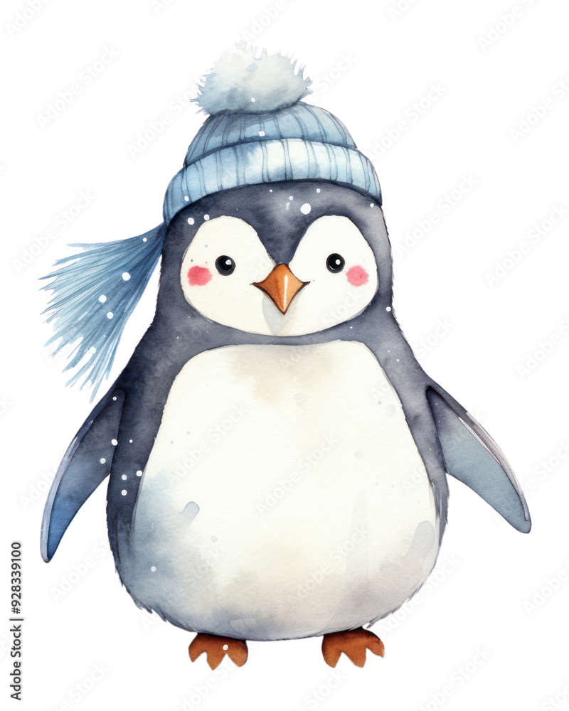 Naklejka premium PNG Penguin animal bird white background.