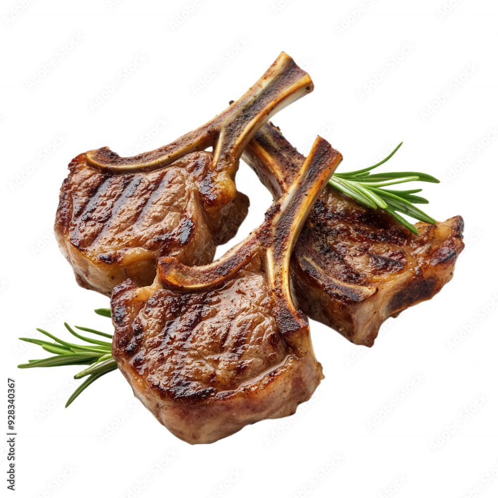 custom made wallpaper toronto digitalGrilled lamb chops with rosemary sprigs, transparent background