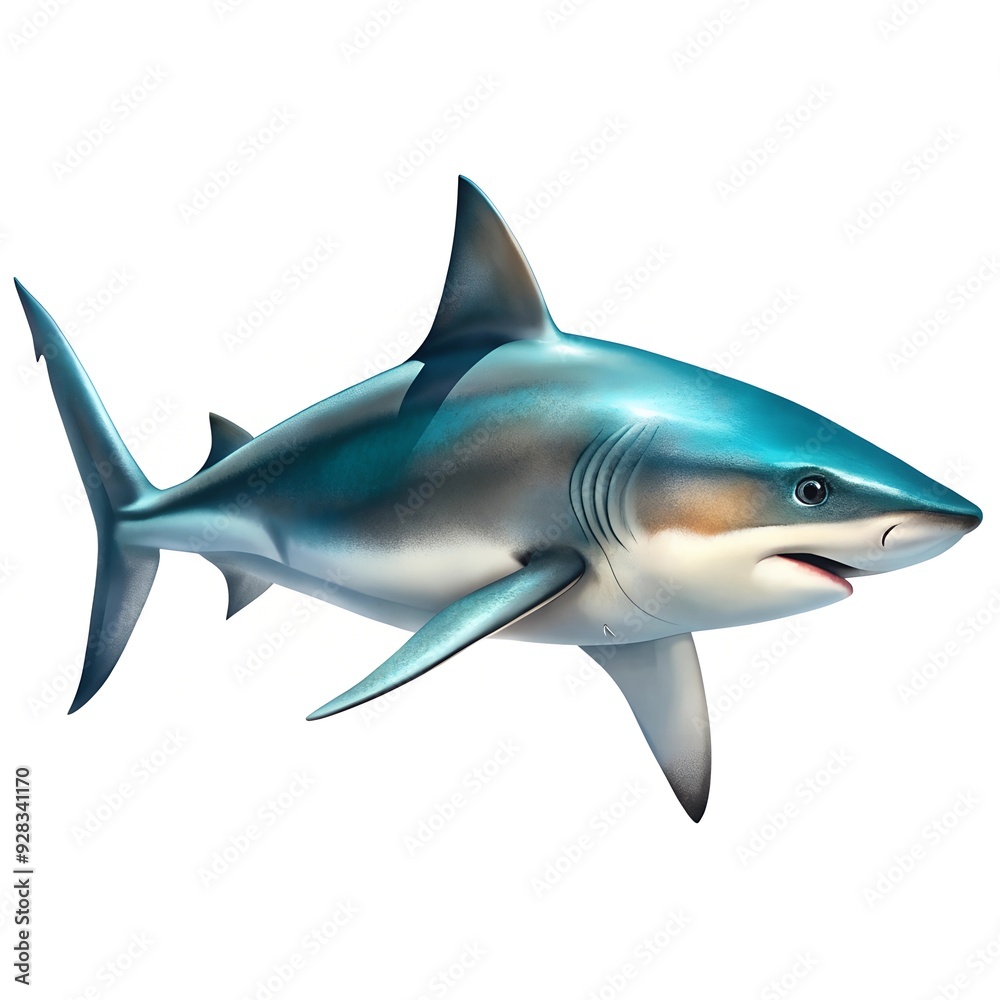 Fototapeta premium shark isolated on white background