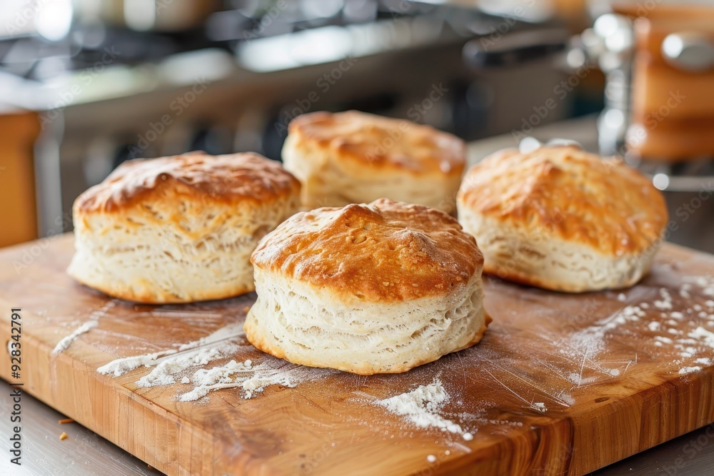 Buttermilk biscuits cooling on board Buttermilk biscuits cooling on board