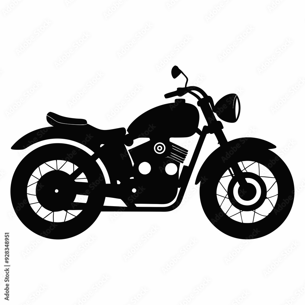 Obraz premium Motorcycle Black silhouette