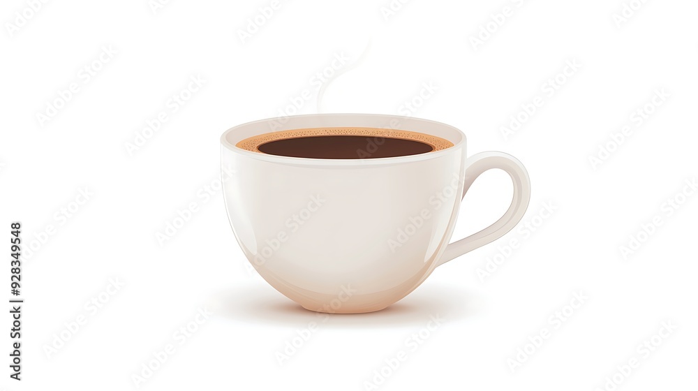 Simple clean vector illustration of a coffee cup with steam on white background Simple clean vector illustration of a coffee cup with steam on white background