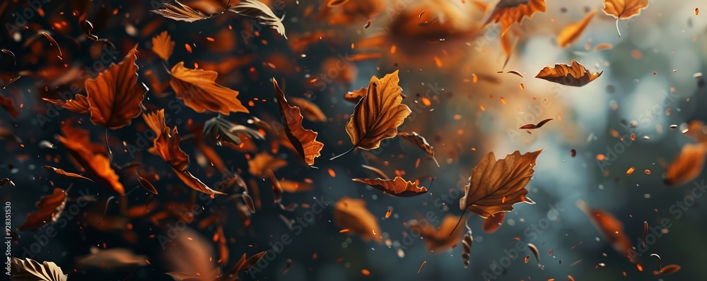 Crisp autumn leaves rustling in the wind, 4K hyperrealistic photo Crisp autumn leaves rustling in the wind, 4K hyperrealistic photo