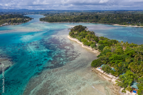 Wallpaper Mural Port Vila, Vanuatu: Aerial view of the Iririki island in the Port Vila lagoon in Vanuatu in the south Pacific Torontodigital.ca
