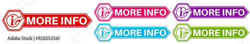 set more info labels icon. learn more information sign social media template design vector illustration	