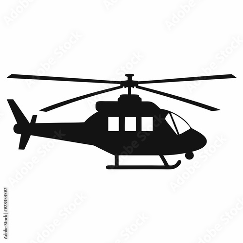 Helicopter Black silhouette