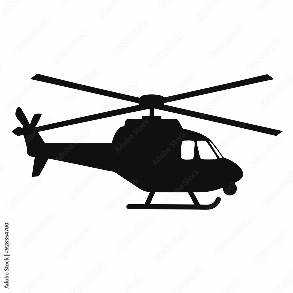 Helicopter Black silhouette Helicopter Black silhouette