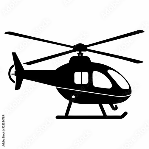 Helicopter Black silhouette