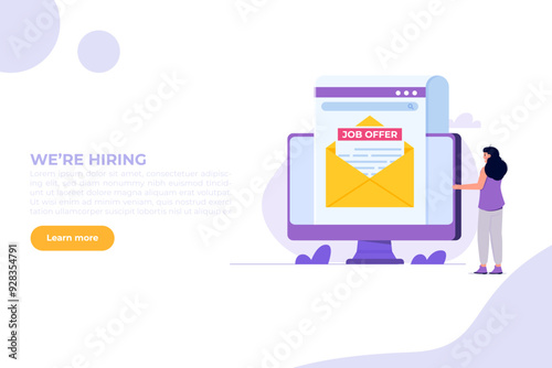 Job offer, start career concept. Vector illustrations for banner, website, landing page, flyer.