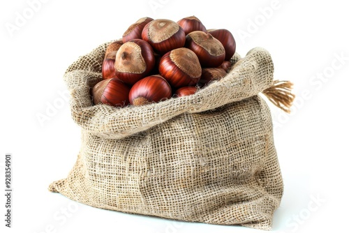 Close up of chestnut in white bag