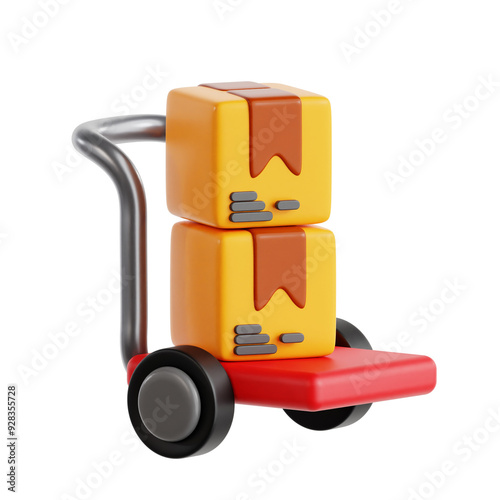 Delivery Cart 3D Icon object