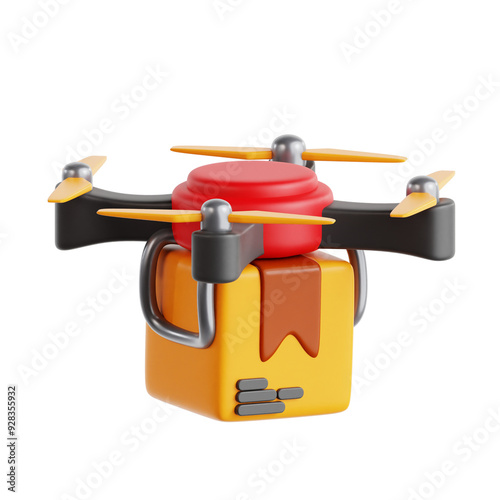 Drone Delivery 3D Icon object