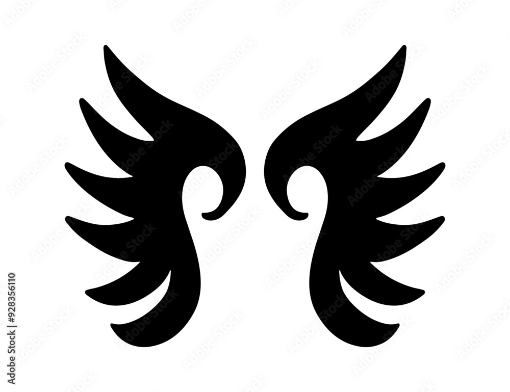 Fototapeta premium Bird Angle Wings Halloween Sketch Logo Emblem