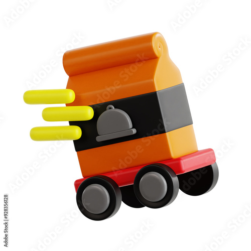 Fast Food Delivery 3D Icon object