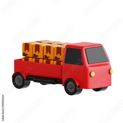 Freight Delivery 3D Icon object