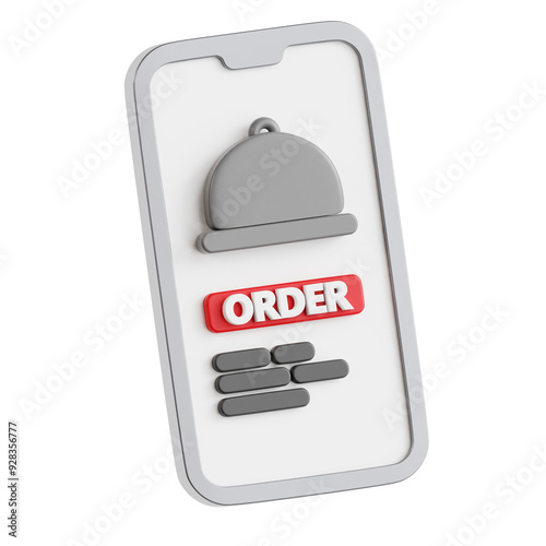 Online Food Order 3D Icon object