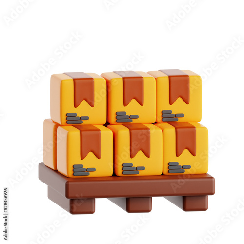 Pallet Delivery 3D Icon object