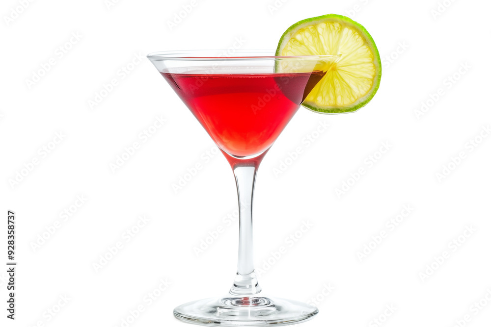 Cosmopolitan cocktail drink, glass isolated on white background Cosmopolitan cocktail drink, glass isolated on white background