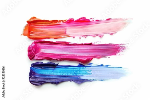 Wallpaper Mural Cosmetic lip gloss sample set with colorful smudge strokes on white background Lipstick shades Torontodigital.ca