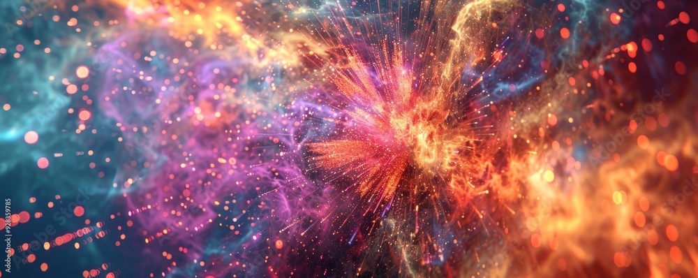 Radiant fireworks in abstract forms, 4K hyperrealistic photo Radiant fireworks in abstract forms, 4K hyperrealistic photo