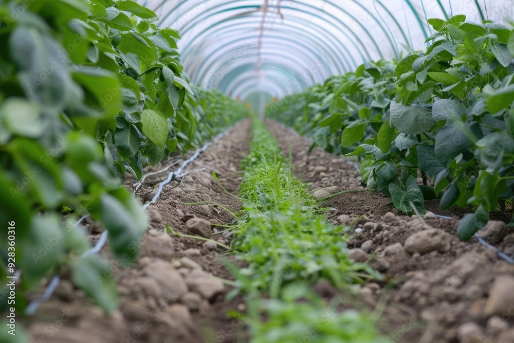 Crops protected by insect screen in low tunnels Crops protected by insect screen in low tunnels