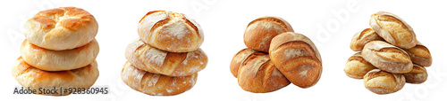 Artisan bread loaves freshly baked rustic bakery goods for delicious meals transparent background