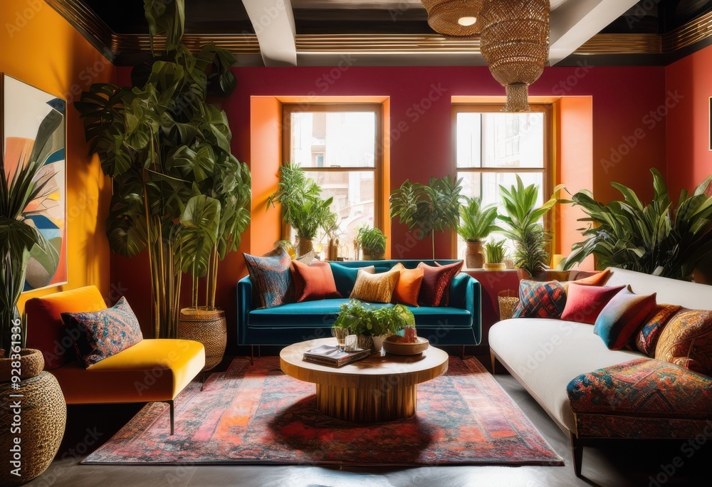 inviting lounge area showcasing bright decorative accents cozy seating relaxing atmosphere, space, vibrant, furniture, comfort, interior, design, colors inviting lounge area showcasing bright decorative accents cozy seating relaxing atmosphere, space, vibrant, furniture, comfort, interior, design, colors