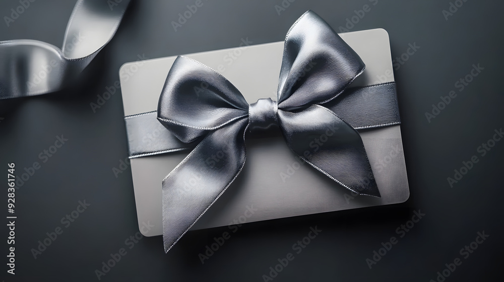 gift card voucher with gray ribbon bow gift card voucher with gray ribbon bow