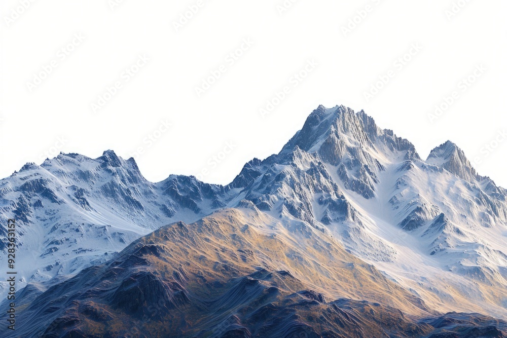 Obraz premium A scenic view of a mountain range covered in snow, ideal for winter or outdoor-themed projects