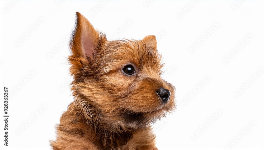 ノーリッチ・テリアの子犬のポートレート(Norwich Terrier puppy portrait on white background)
ノーリッチ・テリアの子犬のポートレート(Norwich Terrier puppy portrait on white background)
