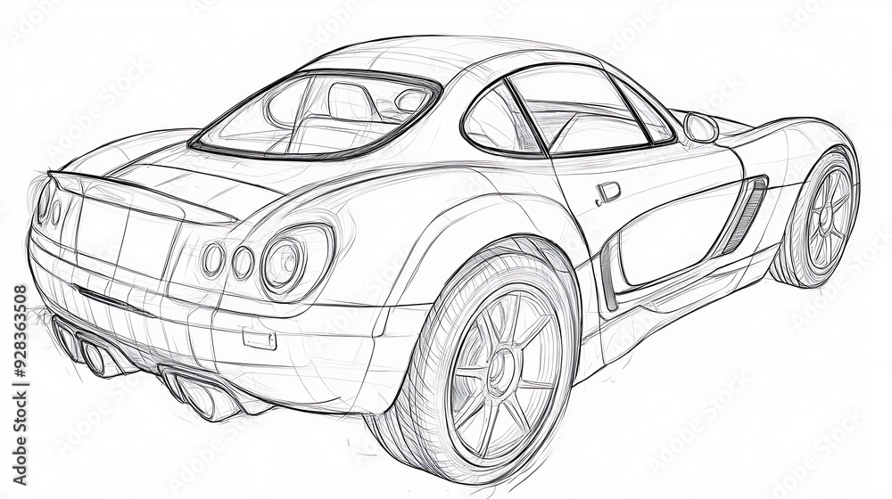 Naklejka premium Modern Luxury Colored Car Race Design Concept Wallpaper Background 3d Rendering Generative Ai