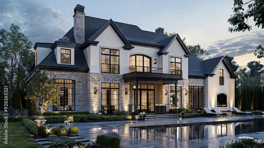 Luxurious Modern Home with Swimming Pool and Landscaping Luxurious Modern Home with Swimming Pool and Landscaping