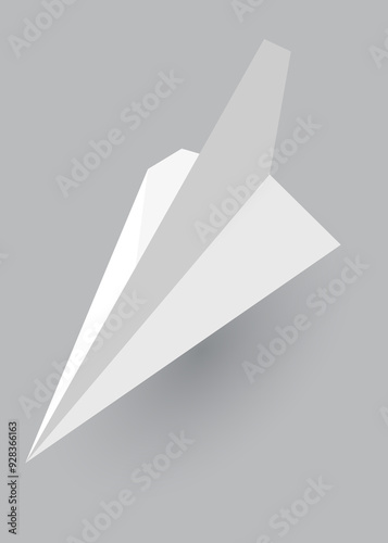 Free Download Paper plane model. Origami handmade aircraft view. white paper airplane with shadow, isolated on gray background - GFXLoad