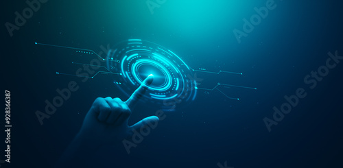 Obraz na płótnie Technology digital AI innovation future concept network internet cyberspace smart system virtual cyber security cloud computer interface learning algorithm interactive media metaverse global business.