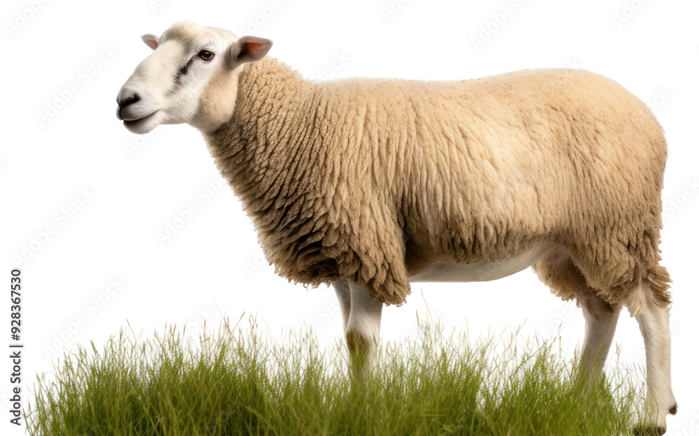 Fototapeta premium PNG Sheep grazing grass livestock animal mammal.