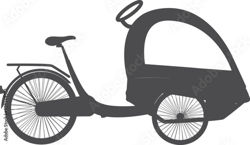Cargo bike black icon. Shipping delivery transport