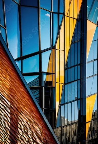 Obraz dynamic geometric patterns featured contemporary architectural designs showcasing innovative shapes structures, architecture, modern, lines, symmetry