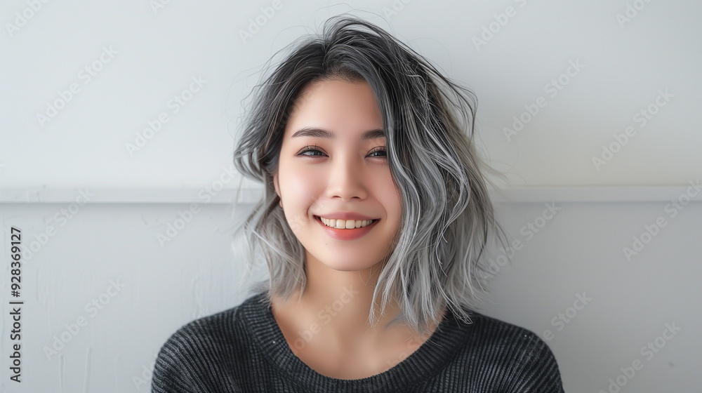 女性のヘアモデル 銀髪 女性のヘアモデル 銀髪