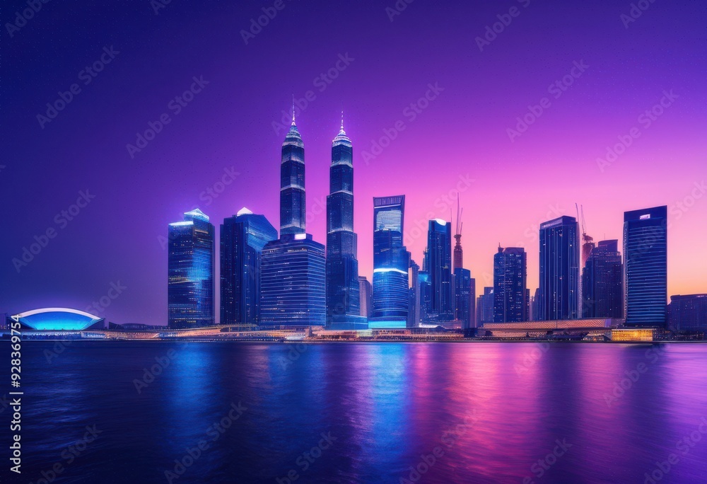 vibrant city skyline twilight featuring glowing structures colorful lights dusk sky, architecture, buildings, cityscape, evening, illumination, landscape vibrant city skyline twilight featuring glowing structures colorful lights dusk sky, architecture, buildings, cityscape, evening, illumination, landscape