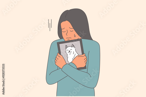 Woman cries after dog death and clutches photo of beloved puppy to chest in frustration