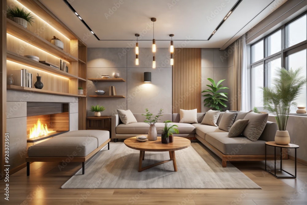 scandinavian minimalist simplicity clean lines monochromatic tones natural materials cozy inviting ambiance subtle warm lighting soft serene atmosphere