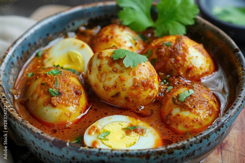 Delicious lunch of egg curry Delicious lunch of egg curry
