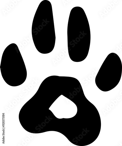 Hand drawn wild animals foot prints. 