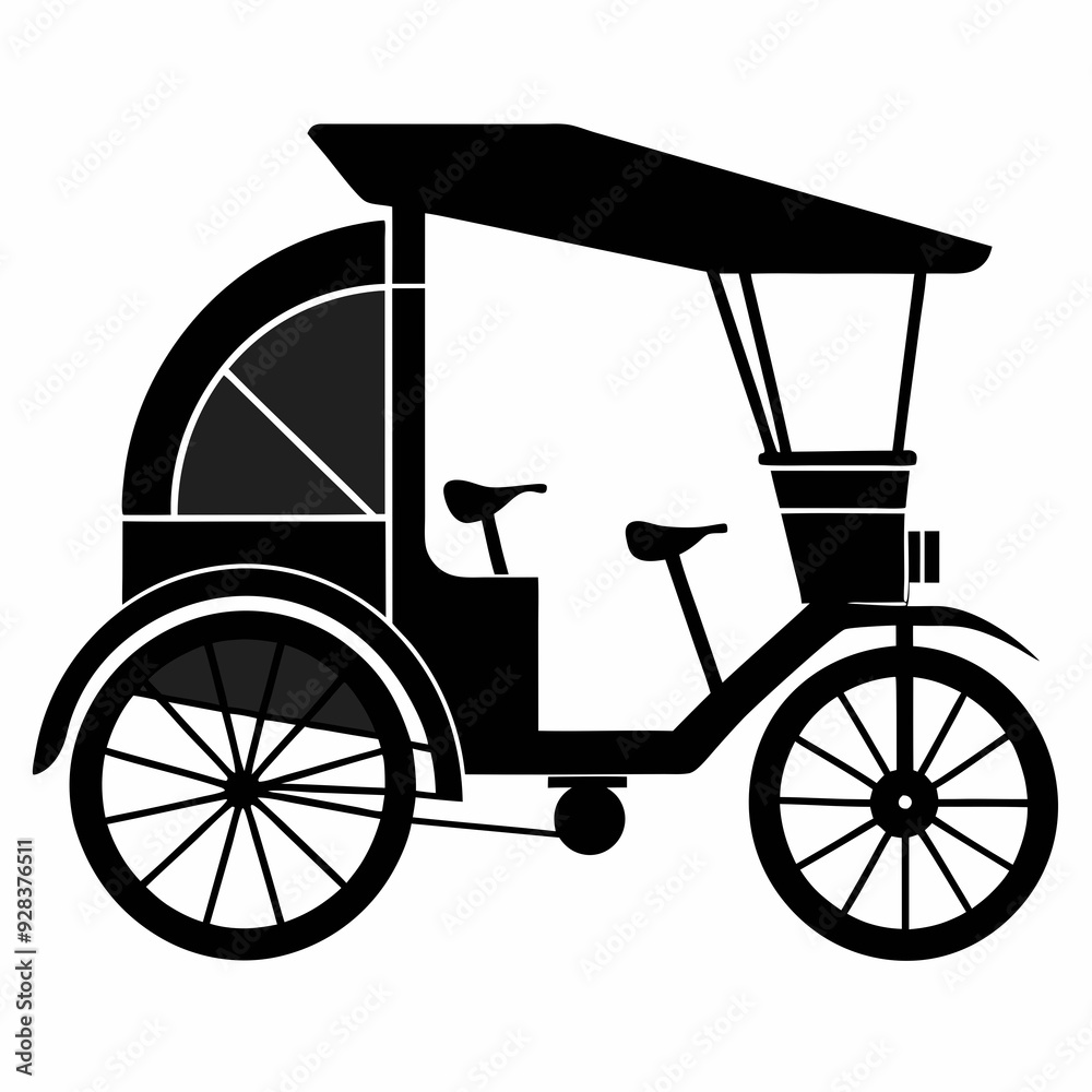 Rickshaw Black silhouette Rickshaw Black silhouette