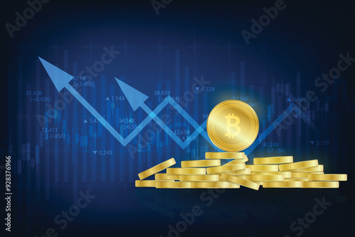 Vector stock market trading graph exchange cryto currency concept.