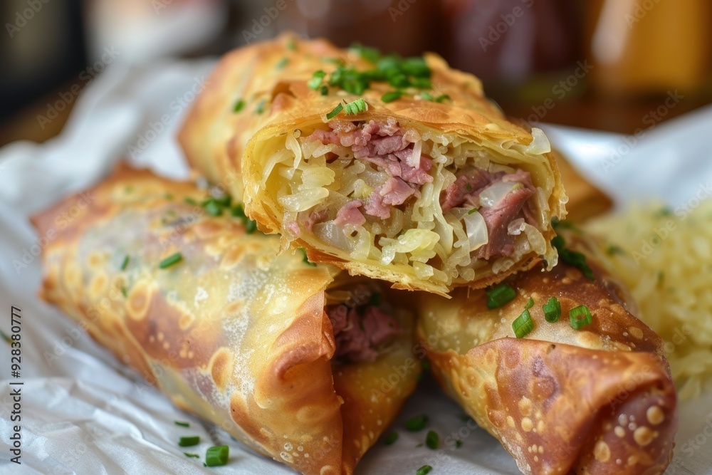 Egg rolls with sauerkraut and beef Egg rolls with sauerkraut and beef