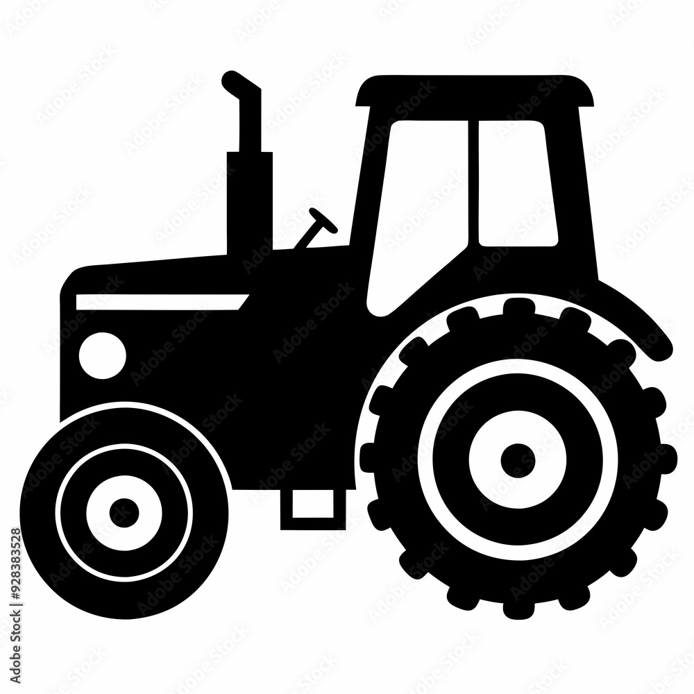 Obraz premium Tractor Black silhouette