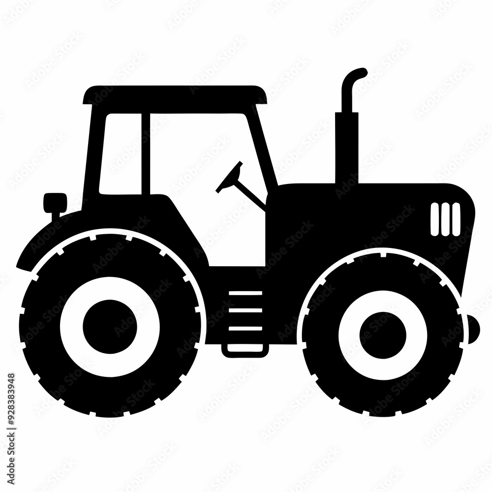 Tractor Black silhouette Tractor Black silhouette